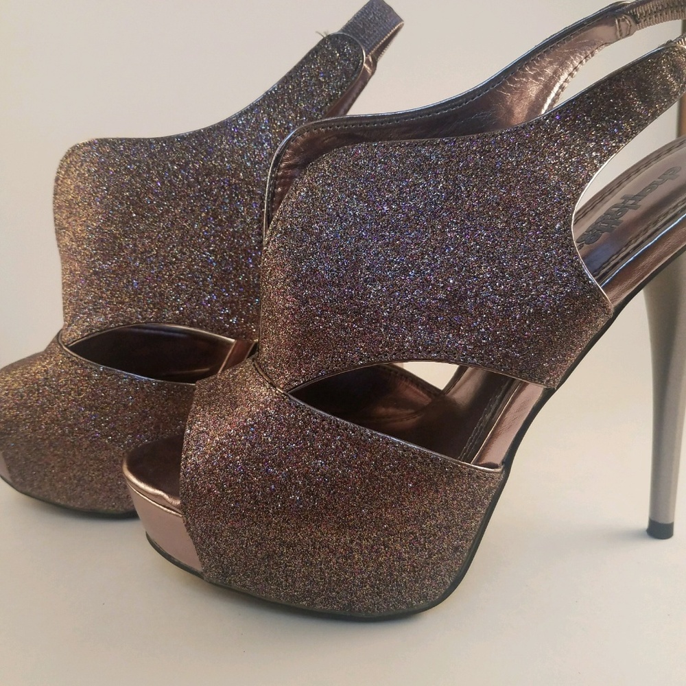 Multi glitter 5.5"Platform heel